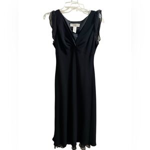 Jones New York Black Formal Dress Size 10 Flutter Sleeve Maxi Evening Dress